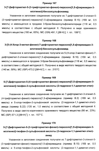 Производные ацетиленил-пиразоло-пиримидина в качестве антагонистов mglur2 (патент 2412943)