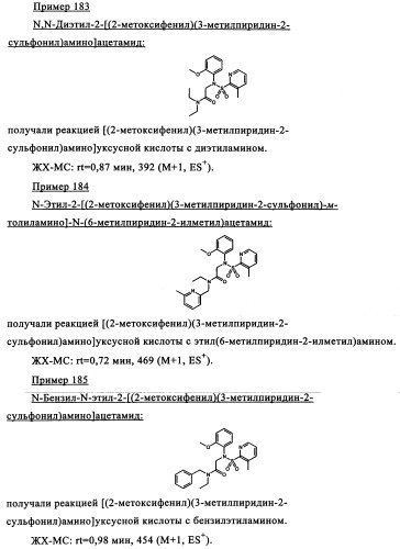 Производные сульфониламиноуксусной кислоты и их применение в качестве антагонистов рецепторов орексина (патент 2334735)
