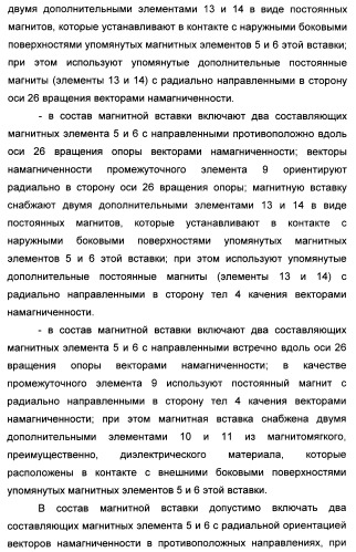 Способ магнитной разгрузки тел качения от действия центробежных сил в опорах вращения и опора вращения для его осуществления (варианты) (патент 2348839)