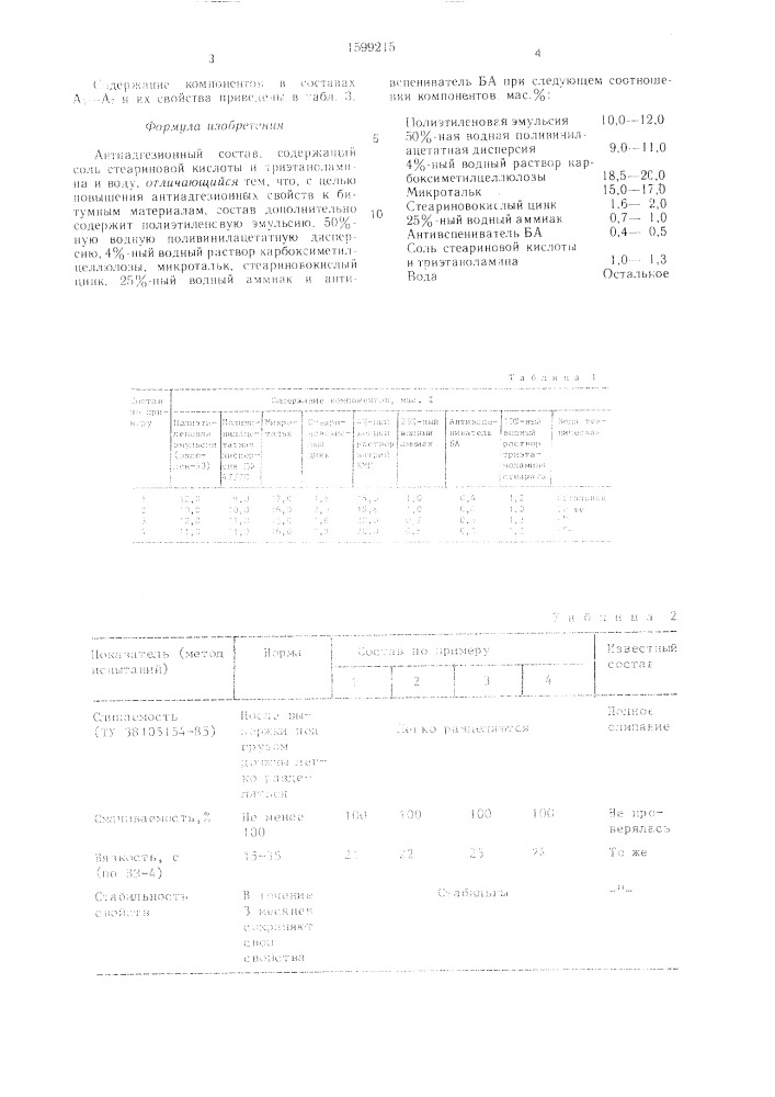 Антиадгезионный состав (патент 1599215)