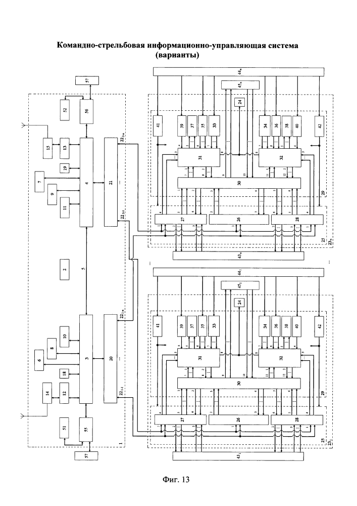 Командно-стрельбовая информационно-управляющая система (варианты) (патент 2622848)
