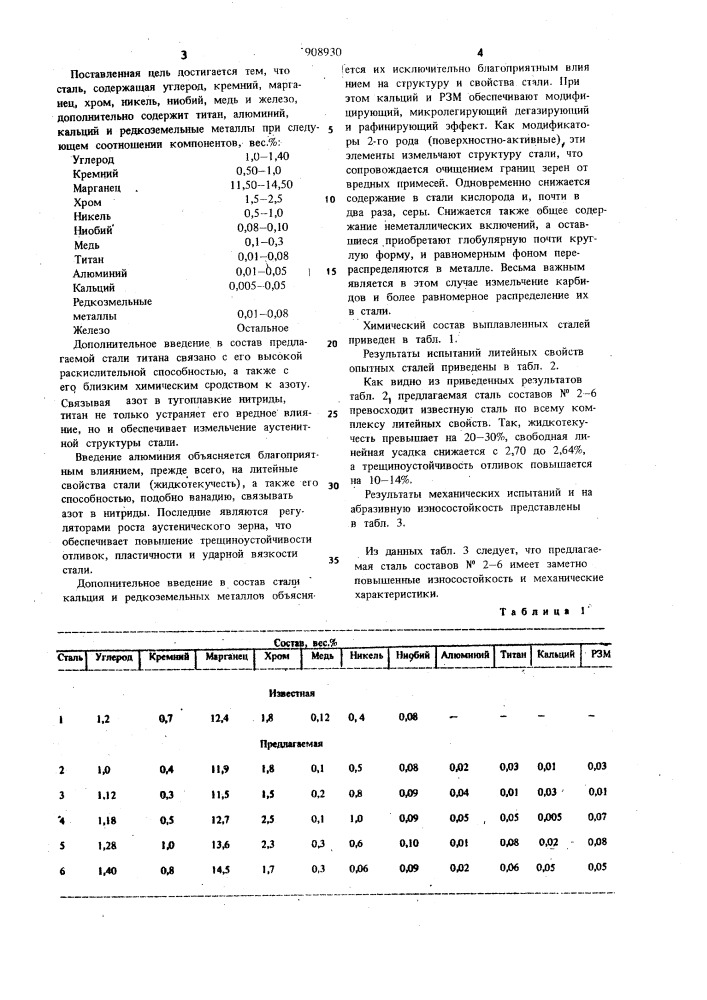 Сталь (патент 908930)