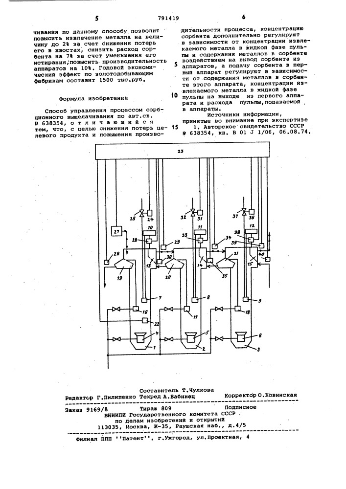 Способ управления процессом сорбционного выщелачивания (патент 791419)