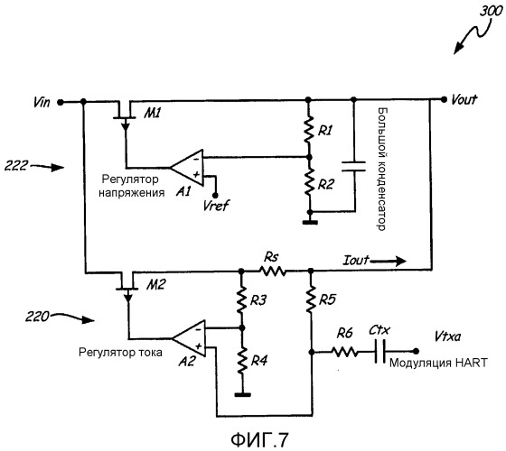 Двухпроводное полевое устройство для промышленного процесса, обеспечивающее максимизацию мощности, доступной для схемы устройства при минимальном токе контура управления (патент 2530352)