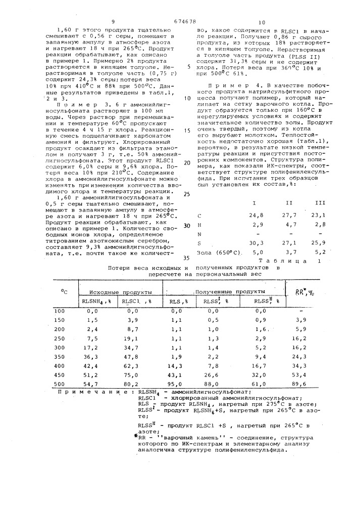 Способ получения серусодержащего лигнина (патент 674678)
