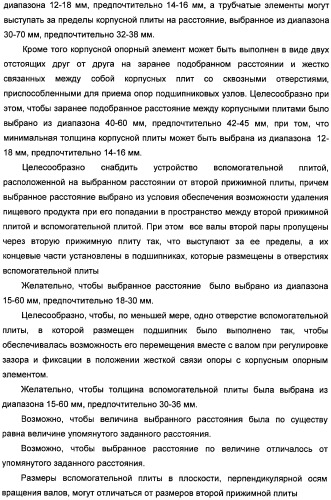 Устройство для раскатывания пищевого продукта, штампующий механизм и устройство для изготовления полуфабрикатов изделий из теста с начинкой (варианты) (патент 2366182)