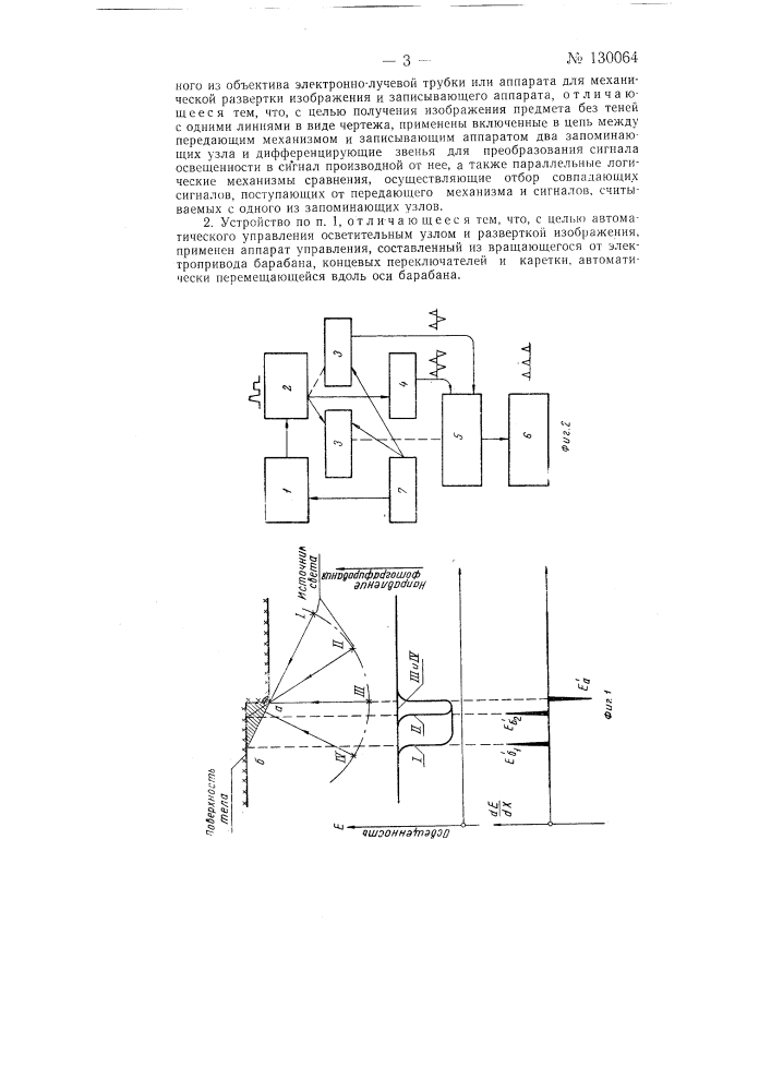 Устройство для автоматического вычерчивания изображений предметов с натуры (патент 130064)