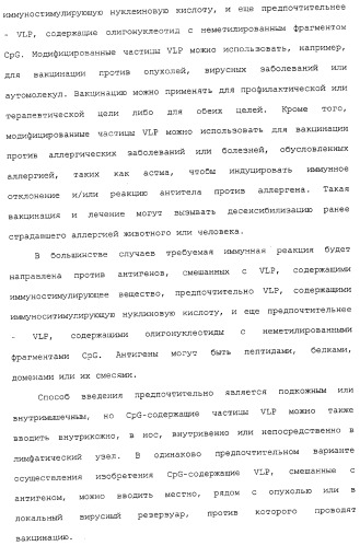 Композиции, содержащие cpg-олигонуклеотиды и вирусоподобные частицы, для применения в качестве адъювантов (патент 2322257)