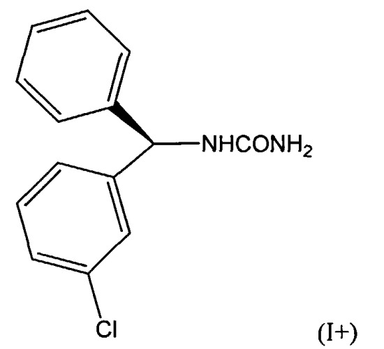 Оптические изомеры (+) и (-)-бензгидрилмочевин и (+) и (-)-1-[(3-хлорфенил)-фенил-метил]мочевины, фармацевтическая композиция на их основе и способ их получения (патент 2537361)