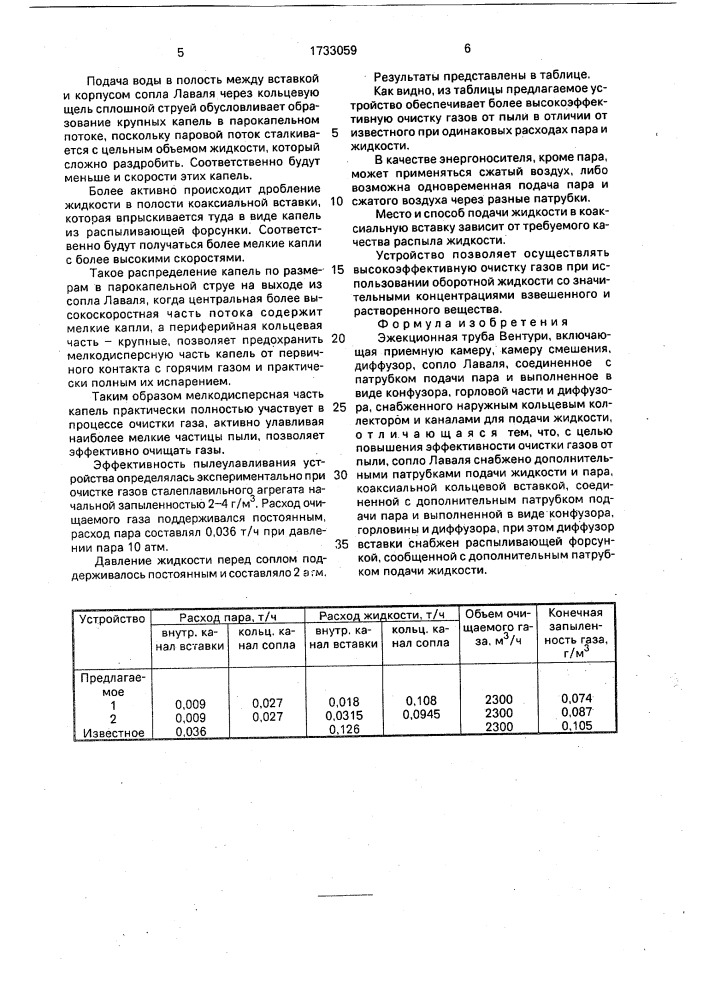 Эжекционная труба вентури (патент 1733059)