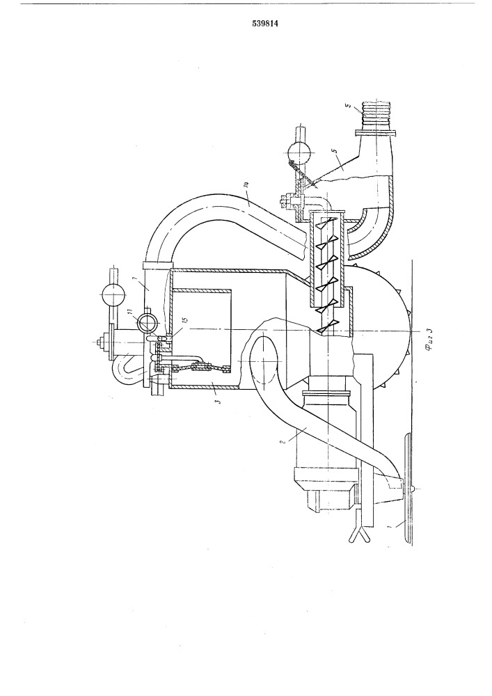 Всасывающе-нагнетательная установка для пневмотранспорта сыпучих материалов (патент 539814)