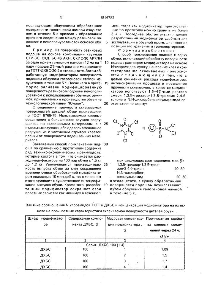 Способ приклеивания подошв (патент 1816782)
