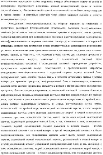 Холодильник многофункциональный (два варианта) и способ охлаждения в камере холодильника многофункционального (четыре варианта) (патент 2376536)