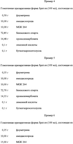 Средства для борьбы с паразитами на животных (патент 2358426)