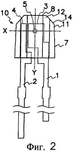Светодиодное устройство и оптический детектор, выполненный с помощью светодиодного устройства, для устройства проверки подлинности банкнот (патент 2363073)