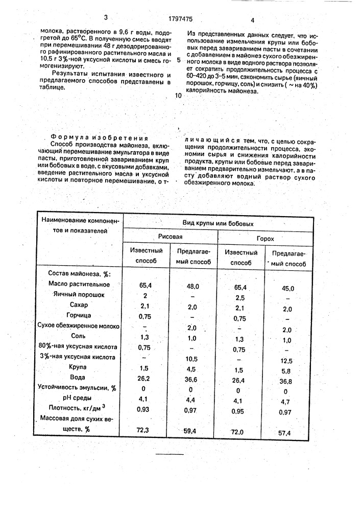Способ производства майонеза (патент 1797475)