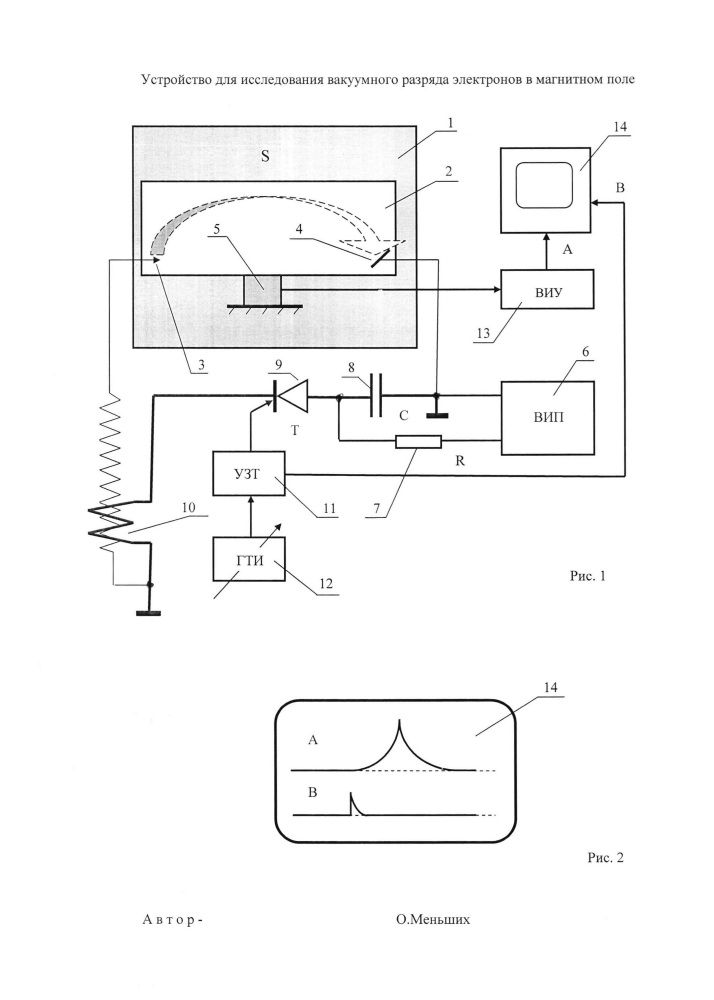 Устройство для исследования вакуумного разряда электронов в магнитном поле (патент 2667893)