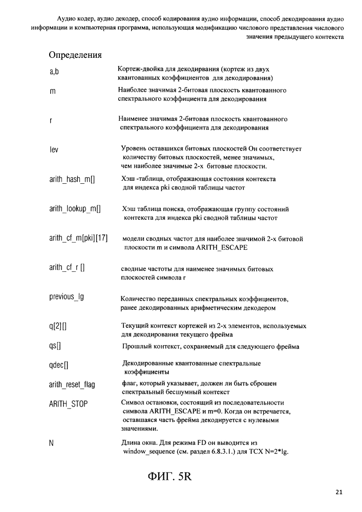 Аудио кодер, аудио декодер, способ кодирования аудио информации, способ декодирования аудио информации и компьютерная программа, использующая модификацию числового представления числового значения предыдущего контекста (патент 2644141)