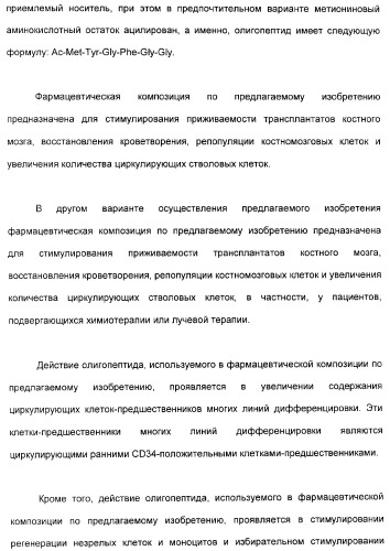 Олигопептиды остеогенного роста как стимуляторы кроветворения (патент 2310468)