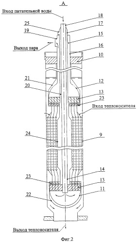 Парогенератор для реактора с жидкометаллическим теплоносителем (патент 2279604)