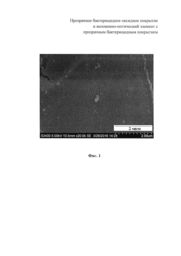 Прозрачное бактерицидное оксидное покрытие и волоконно-оптический элемент с прозрачным бактерицидным покрытием (патент 2661124)