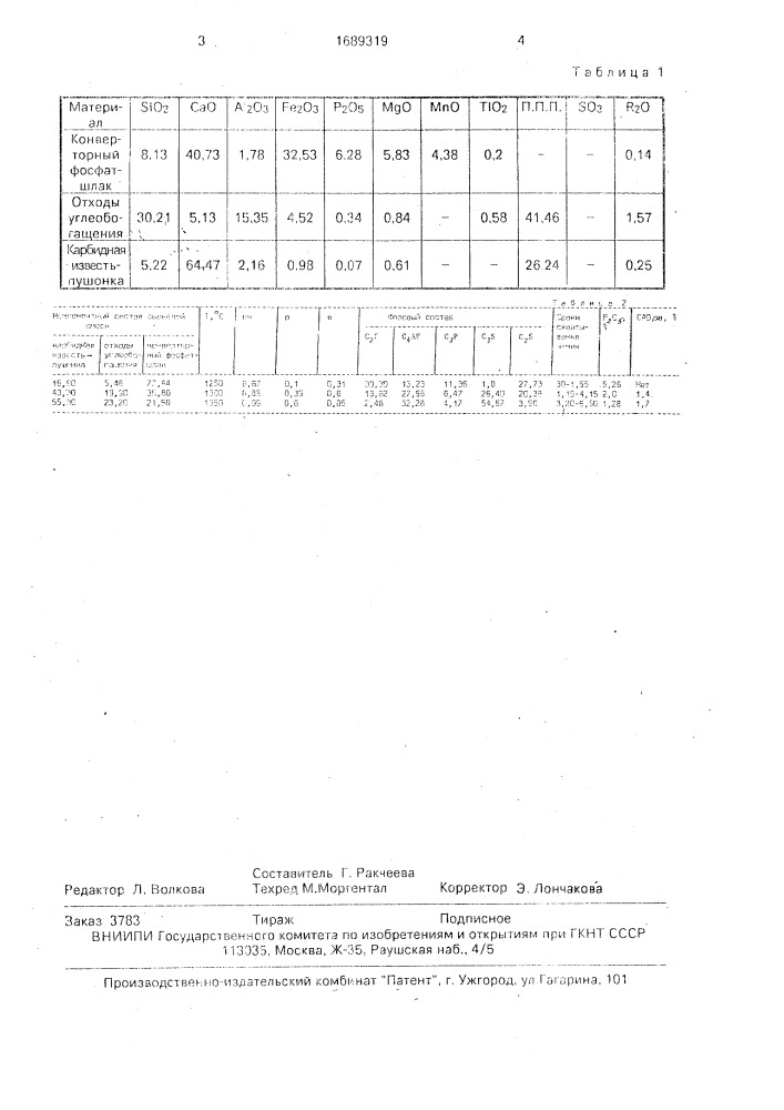 Сырьевая смесь для получения железистого цементного клинкера (патент 1689319)