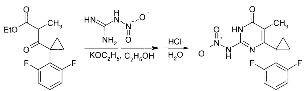 Способ получения 2-алкокси-6-[1-(2,6-дифторфенил)циклопропил]-5-метилпиримидин-4(3н)-она (патент 2654067)