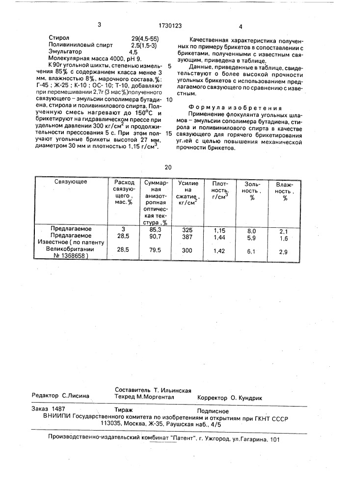 Связующее для горячего брикетирования углей (патент 1730123)
