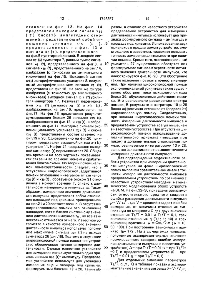 Устройство для измерения длительности импульса (патент 1746357)