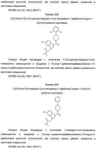 Производные индол-3-ил-карбонил-пиперидина и пиперазина (патент 2422442)