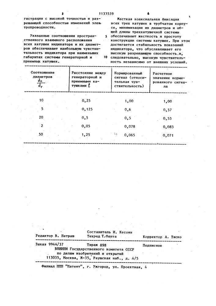 Трехконтурный индикатор изменений электропроводности материалов (патент 1133539)