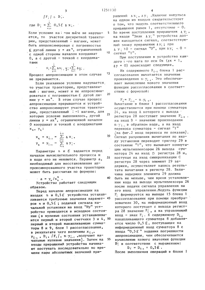 Устройство для аппроксимации функций (патент 1251130)