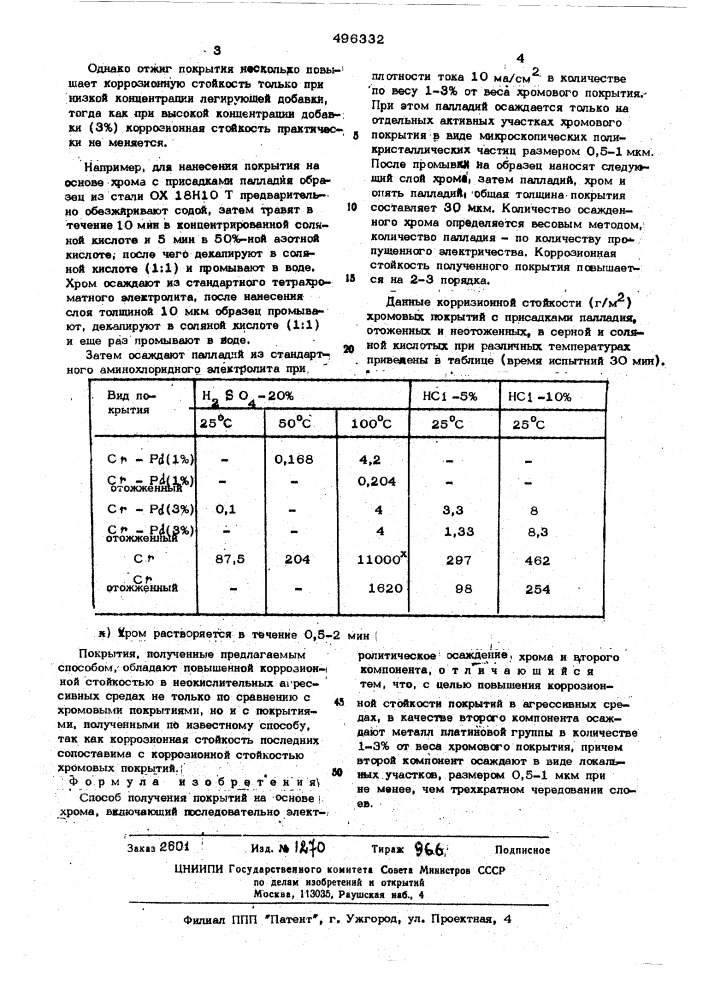 Способ получения покрытий на основе хрома (патент 496332)