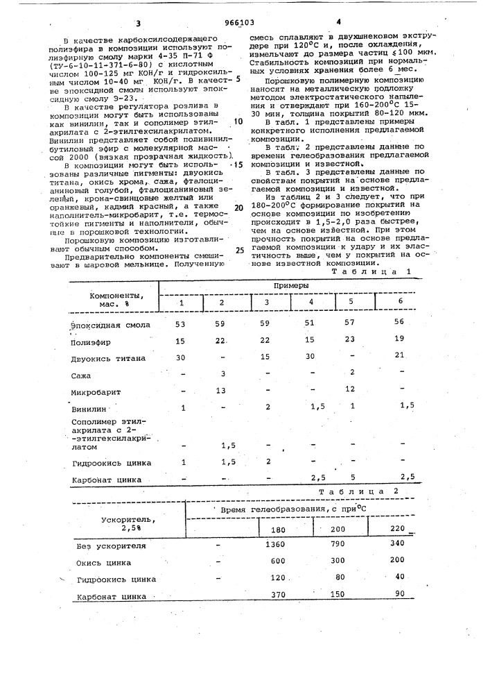 Порошковая композиция для покрытий (патент 966103)