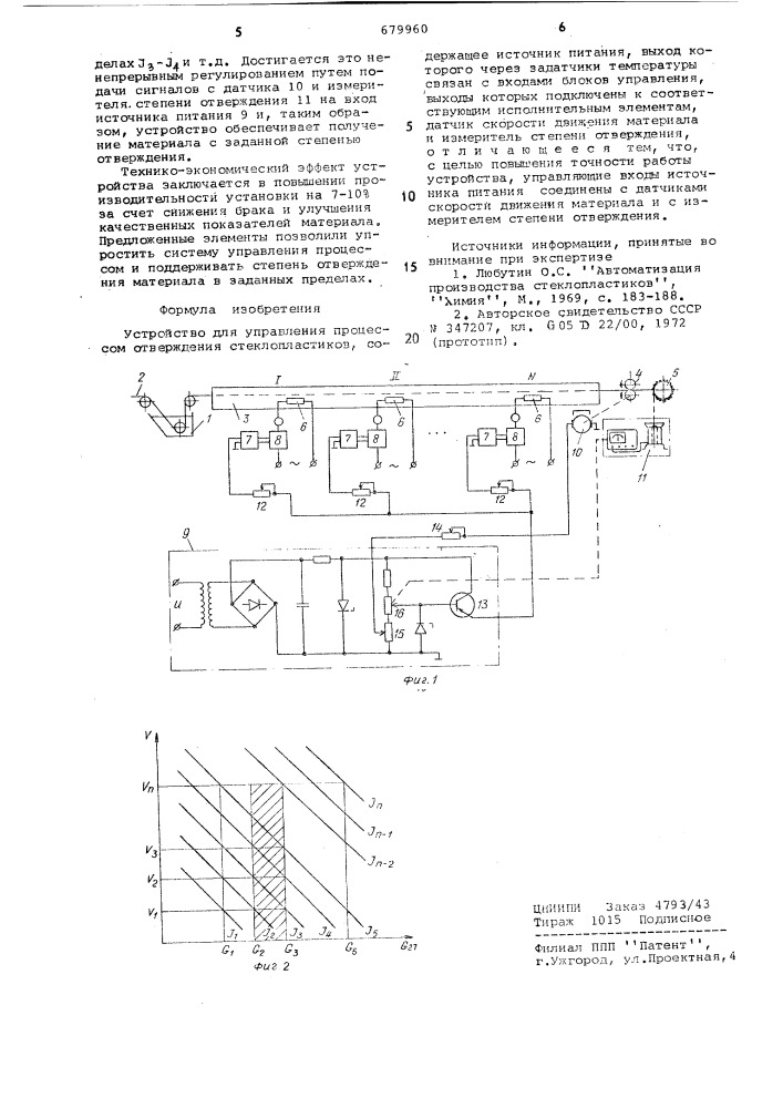 Устройство для управления процессом отверждения стеклопластиков (патент 679960)