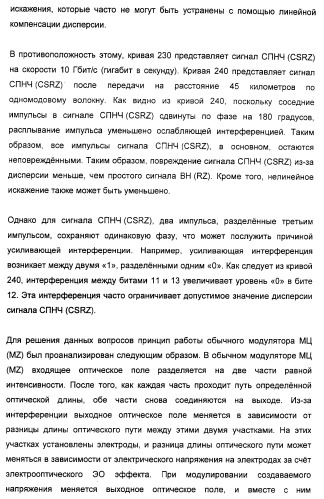 Система и способ для создания оптических сигналов с возвратом к нулю и дифференциальным двухфазным смещением (патент 2372725)