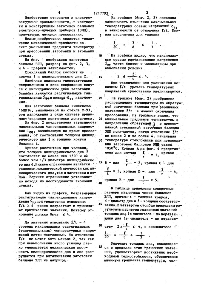 Стеклянный баллон электронно-лучевого прибора (патент 1217793)