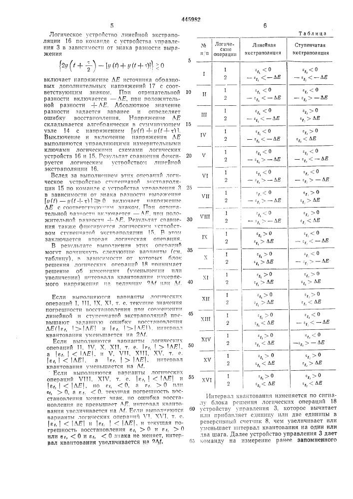 Аналого-цифровой преобразователь (патент 445982)