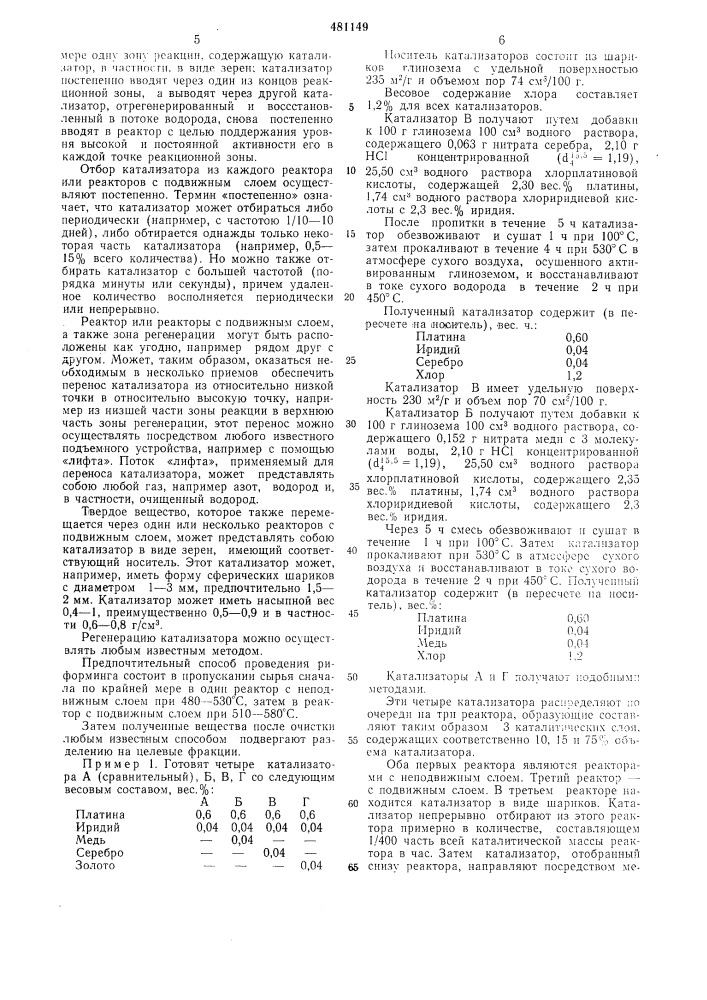 Способ получения ароматических углеводородов (патент 481149)