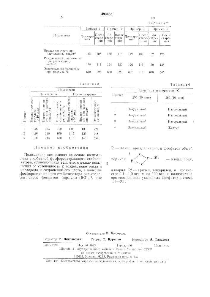 Полимерная композиция (патент 493485)