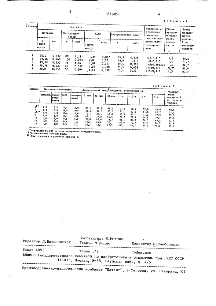 Способ получения псевдометилионона (патент 1616890)