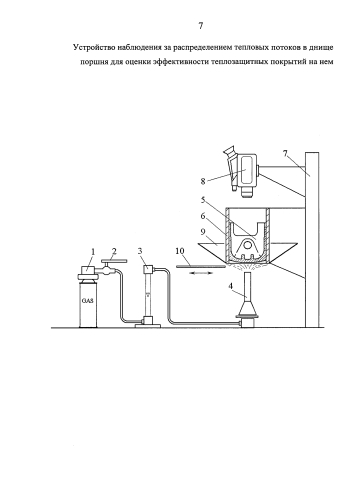 Устройство наблюдения за распределением тепловых потоков в днище поршня для оценки эффективности теплозащитных покрытий на нем (патент 2582153)