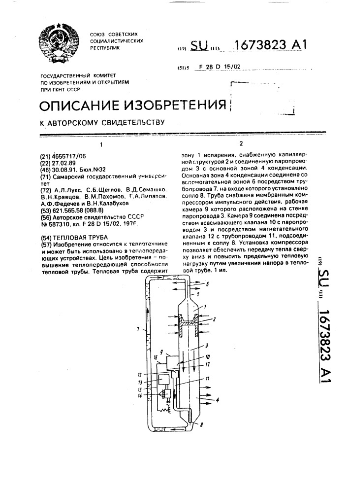Тепловая труба (патент 1673823)