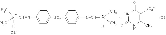 4,4&#39;-сульфонилбис-(n,n&#39;-диметиламмониометиленанилин)-хлорид, 6-метил-2,4-диоксо-1,2,3,4-тетрагидропиримидин-5-сульфонат, фармацевтическая композиция на его основе (патент 2275356)