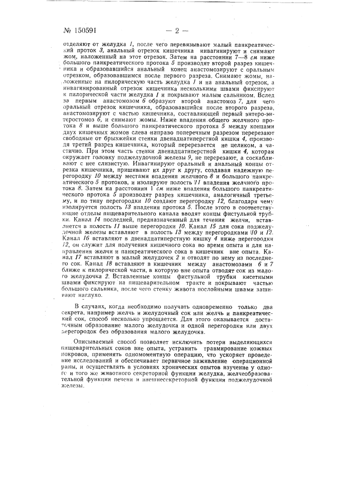 Способ одновременного раздельного получения пищеварительных соков у собаки (патент 150591)