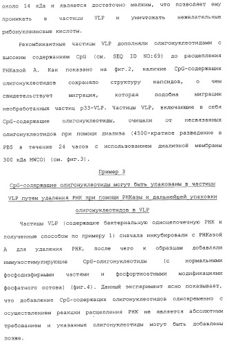 Композиции, содержащие cpg-олигонуклеотиды и вирусоподобные частицы, для применения в качестве адъювантов (патент 2322257)