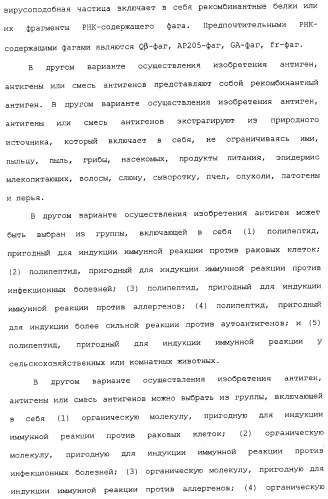 Композиции, содержащие cpg-олигонуклеотиды и вирусоподобные частицы, для применения в качестве адъювантов (патент 2322257)