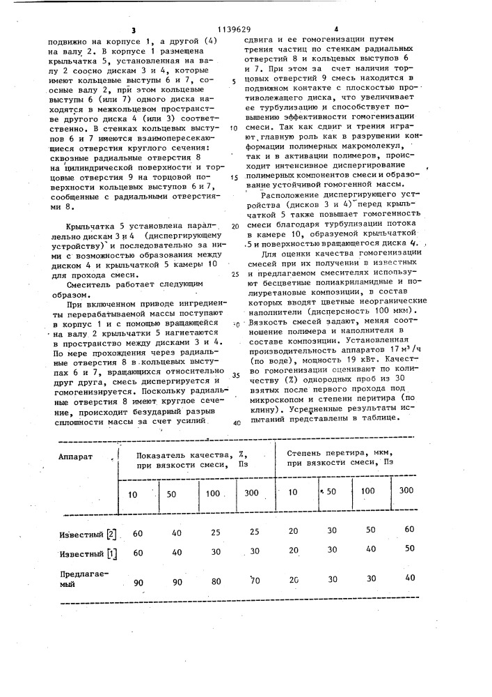 Смеситель для полимерных материалов (патент 1139629)