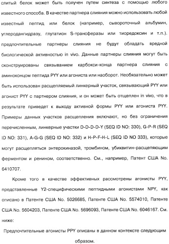 Способ модификации пищевого поведения и применение pyy или его агониста в качестве средства для модификации пищевого поведения (патент 2317104)