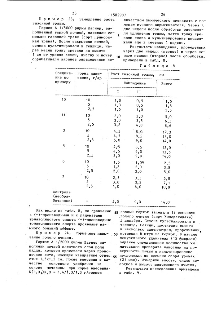 Способ получения (+) или (-) производных триазолилового спирта (патент 1582987)
